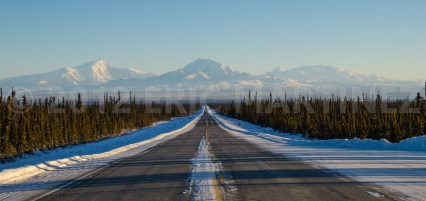 Alaska Highway 1 looking at Wrangell - St. Elias NP, AK