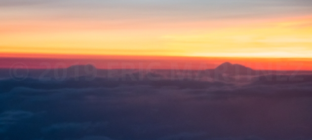 Denali and Mt. Foraker above the clouds, Alaska