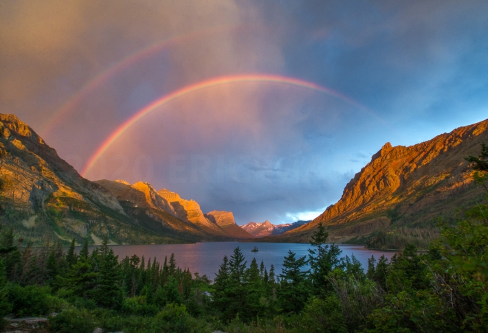 Double Rainbow Sunrise, Glacier National Park, MT