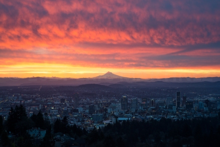 Sunrise over Portland, OR
