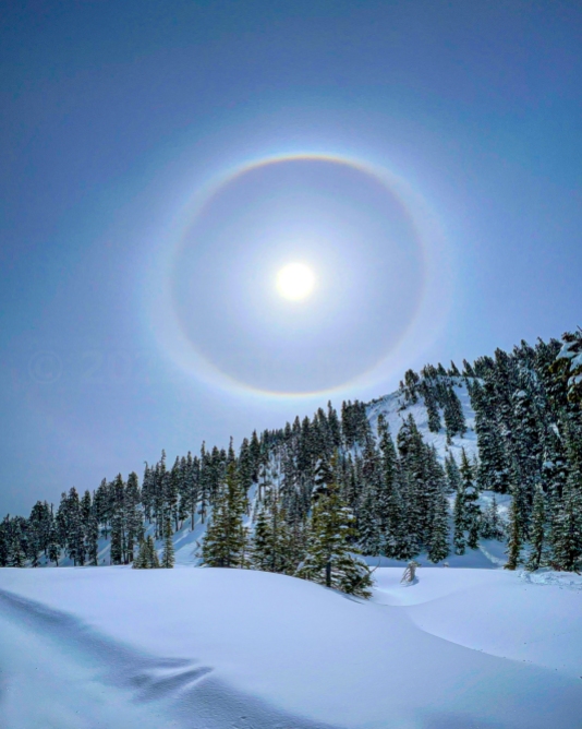 Sun Halo on Mt. Hood, OR